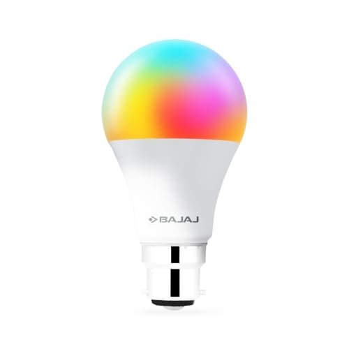 Bajaj 9W Smart LED Bulb |Bluetooth enabled B22D |16 million colors |4 Star Rated | Energy Efficient | Long Life & 240 Volts | 1 Year – Warranty (Pack Of 1 & Multicolour)