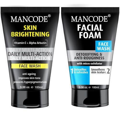 Mancode Face Wash for Men – Clear Skin, Oil Control, Acne Defense, Dark Spot Reduction, Pollution Protection | Detox + Hydrating |2 X 100ML – 200ML Pack of 1 | Men’s Skincare