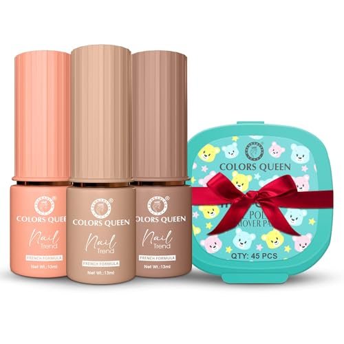 Colors Queen Nail Trend Glossy Nail Paint Combo Set of 3 with Free Nail Paint Remover Wipes – 45 pcs| Long Lasting & Vibrant Nail Paint for Women (Pretty in Pink, New Bloom, Sand Strom, 39ml)