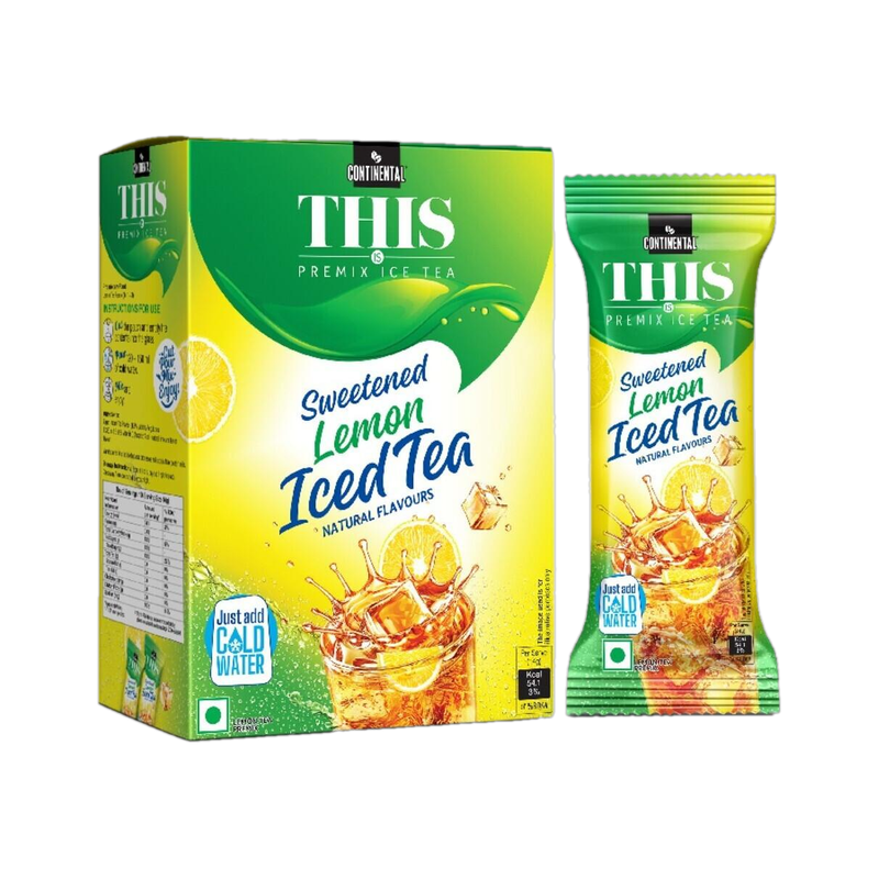 Continental THIS Instant Ice Tea Powder | Refreshing Natural Lemon Flavor | Source of Vitamin C | Lemon Iced Tea Box(140 g)