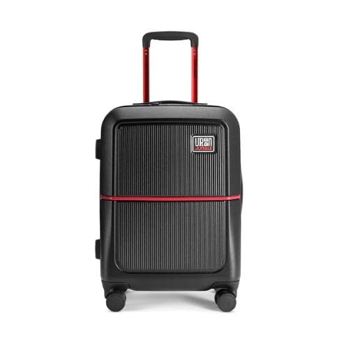 Urban Jungle Polycarbonate 360 Degree by Safari, Premium Cabin Trolley Bag, Small (55 Cm) Suitcase with USB Charging Socket, 8 Silent Wheel, Hardside Travelling Luggage for Both Unisex (Black)