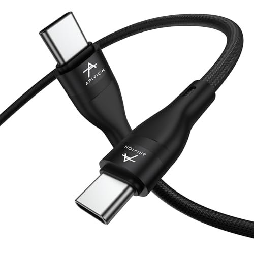 Arivion Type C to C Type 60W Fast Charging Data Cable For Smartphone, 480 Mbps Data Sync/Transfer,(Black, 1 Meter Long, 12 Months warrenty, True FCC Certified cable)