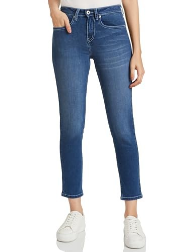Amazon Brand – Symbol Women’s Slim Fit Jeans (Mid Rise | Ankle Length | Stretchable Fabric) (JNS-06 Cont_Ice Blue_26)