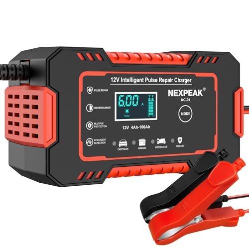 NEXPEAK Car Battery Charger, 6A Smart Battery Trickle Charger Automotive 12V Battery (12V Charger)