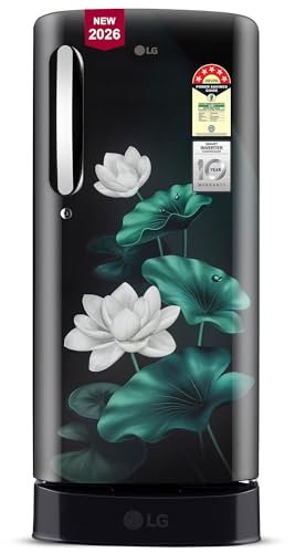 LG 185 L, 5 Star, Smart Inverter, Direct Cool Single Door Refrigerator (GLD1956ZAEL, Emerald Lotus, Base stand with Drawer, Runs on a Home Inverter, Fast Ice Making, Fit Max Chiller Tray, 2026 Model)