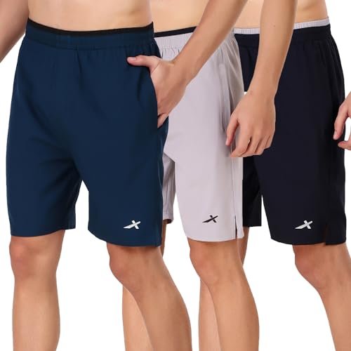 VECTOR X Solid Men Sports Shorts 100% Polyester (Pack of 3)