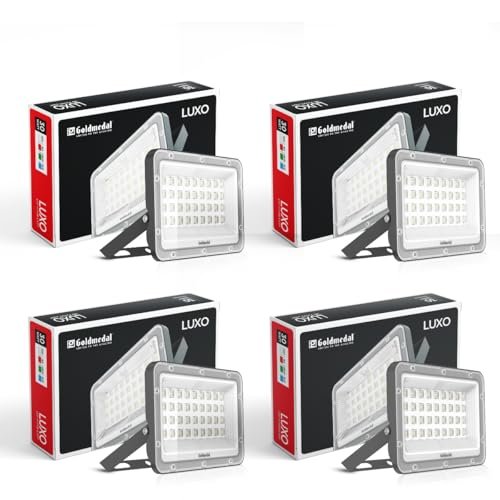 Goldmedal Luxo 30W Outdoor IP66 Waterproof LED Flood Light | Focus Light for Garage,Garden,Parking & Outdoor Lighting | Aluminium PDC Housing | Cool Daylight(6500K)-Pack of 4