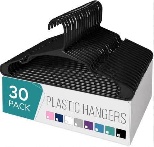 Golden Bird Pack of 30 Premium Plastic Hanger Clothes Hangers for Hanging, Elevate Your Wardrobe Organization Space Saving Clothes Hangers for Wardrobe Ultra Slim Closet Hangers for Shirts,Pants