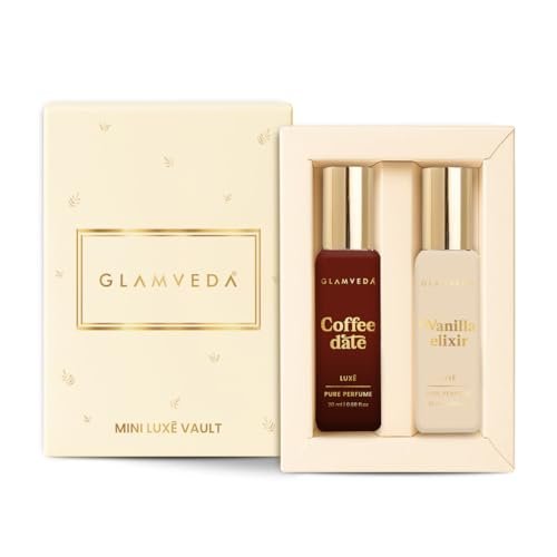 Glamveda Cafe Romance Duo | Luxury Coffee Date & Vanilla Elixir Women Long Lasting | Pure Perfume for Woman 2x20ml | Coffee, Vanilla & Jasmine | Floral & Fruity Premium Fragrance Scent