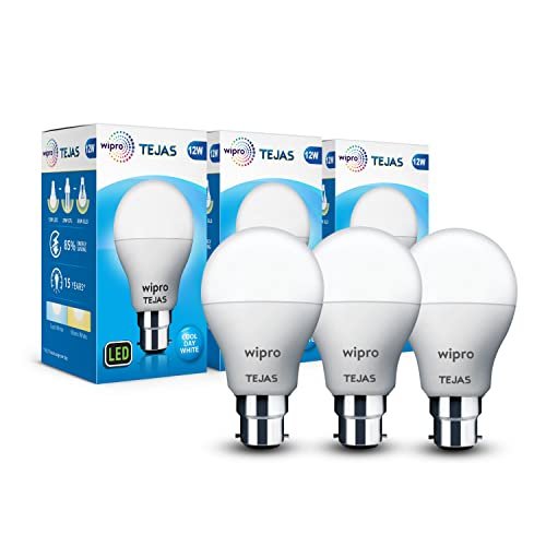 Wipro Tejas 12w LED Bulb, coolwhite (Pack of 3)