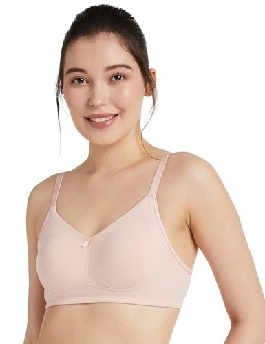Amazon Brand – Symbol Women’s Cotton Stretch Non Padded Wire Free Full Coverage Lift Up Bra (BRA-02 Cont_Blush_34C)