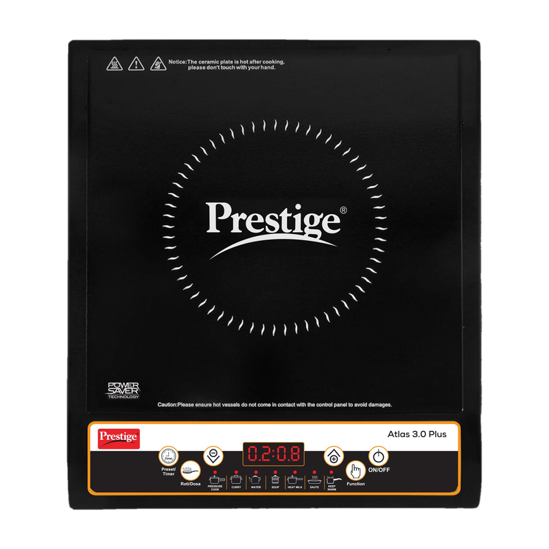 Prestige 1600 W Induction Cooktop Push Button(Black, Atlas 3.0 Plus)