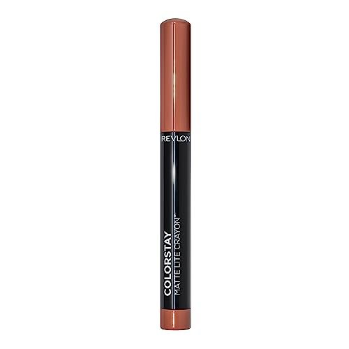 REVLON Colorstay Matte Lite Crayon Lipstick, Ultra-Precise Tip with built in Sharpner, Bold Color in Comfortable, Non-Drying Matte Formula, Water-Resistant Non-Drying Lipcolor Clear The Air – (002)
