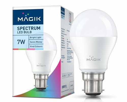 MAGIK Spectrum 7W LED Bulb (Green) | B22 Base, Decorative Mood Light | Energy Efficient with 4kV Surge Protection | Long Life LED for Home, Café, Festive & Party Décor | Pack of 1