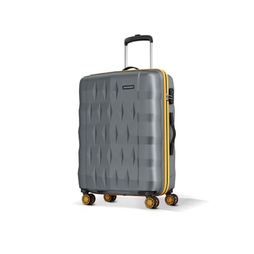 Aristocrat Comet Medium Polycarbonate Hard Case 8-Wheel Trolley Bag, Grey
