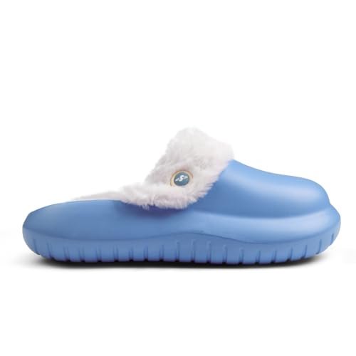 SOLETHREADS CAKEWALK Slides for Women | Stylish & Fashionable| Comfortable|Slipper| Lightweight Flexible| Skid-Resistant| Everyday |Winter slipper for women|BLUE|UK 4