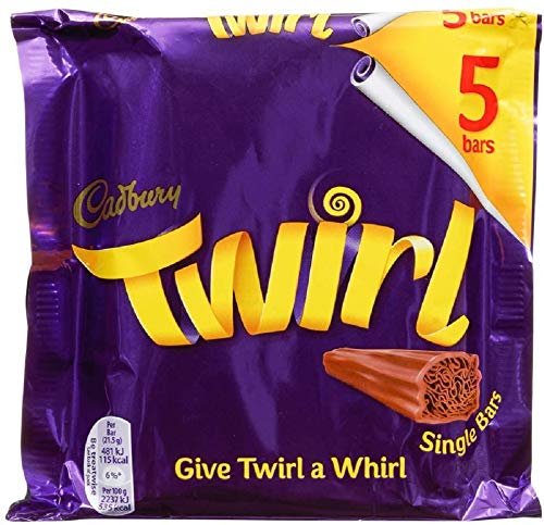Cadbury Twirl 5 Bars Chocolate, 107.5 g