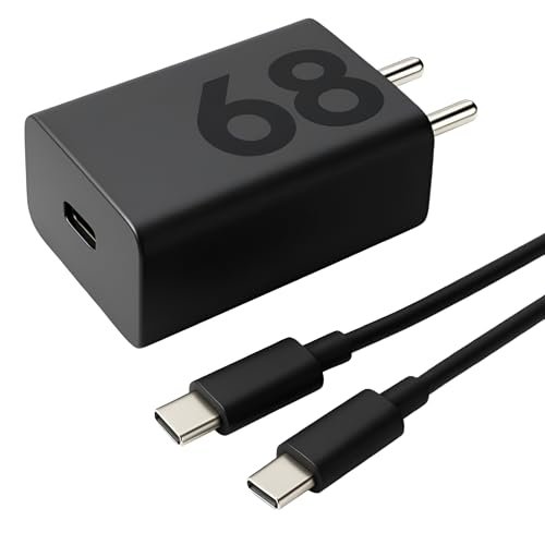 Motorola Original 68W Turbopower Charger for Motorola Edge 60 Pro, Moto 60 Fusion, 60, 50 Fusion, G85, Razr 60, 60 Ultra, Edge 50, G96, G86, Edge 50 neo, G54, 40, Tablet | 68 W Quick Charge, Black