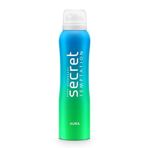 Secret Temptation Aura Deodorant for Women 150ml | Citrus Aquatic Fragrance | White Peach & Mandarin | Long-Lasting Freshness | Ideal Daytime Women’s Deo