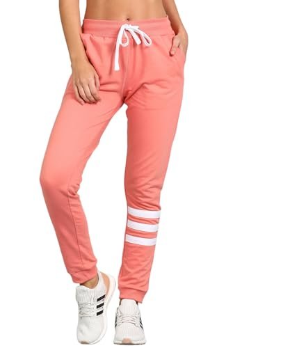 Alan Jones Clothing Women’s Solid Slim Fit Joggers Track Pant (Pink_S)
