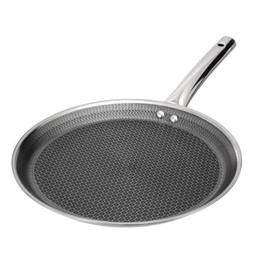 Lifelong Triply Honeycomb Dosa Tawa 28 Cm for Kitchen | 3-Layered SS Construction | Nonstick Coating | 2.5mm Thickness | Scratch-Resistant | Even Heating with Less Oil | Gas & Induction Compatible