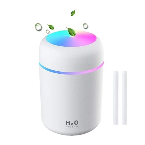 H2O Humidifier for Room | Cool Mist Humidifier & Aroma Diffuser for Home | Ultrasonic Essential Oil Diffuser Electric | Small Quiet Air Diffuser, Mist Maker & Automatic Room Freshener