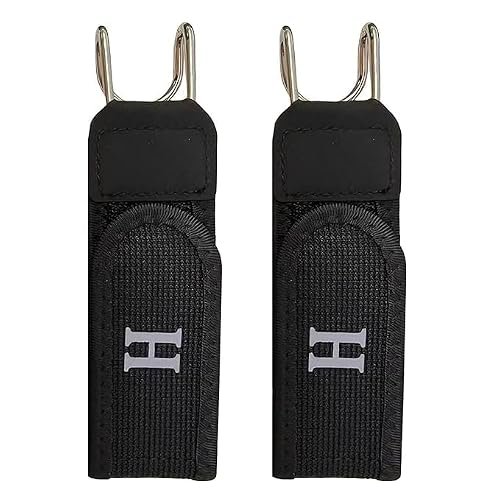 MARSJONE Buckle Free Belt Hook Set of 2, Invisible Elastic Waistband Extender with Metal Hooks for Jeans Pants Workwear, No Buckle Comfort Strap Accessory for Men and Women