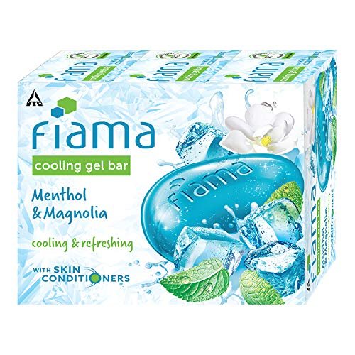 Fiama Gel Bar Menthol & Magnolia 375g (125g Pack of 3) | Cool Refreshed Skin | Cooling Sensation | Moisture Lock with 30% Smoothing Body Serum | All Skin Types