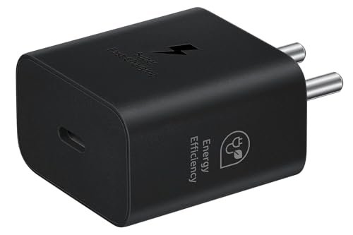Samsung Compatible 25W Fast Charging USB Type-C Adapter | 25W PD Fast Charger Compatible with Samsung Galaxy S21 S22 S23 S24 S25, A Series & Type-C | Compact Wall Charger | Black | Without Cable