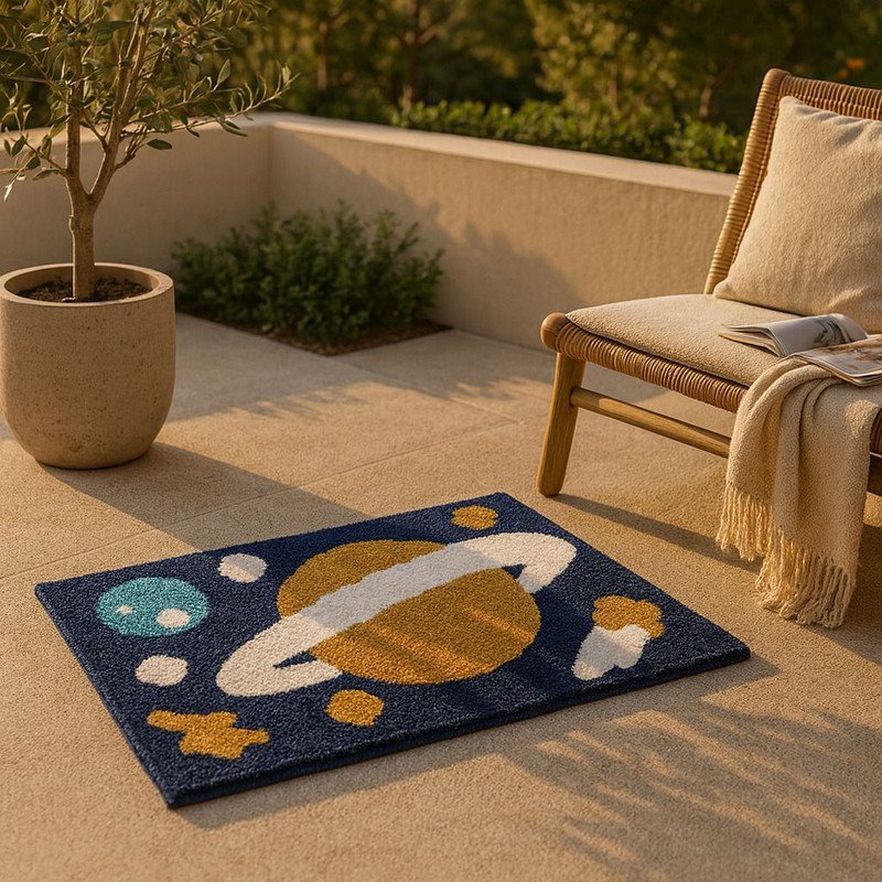 ELEGANT WEAVERS Microfiber Door & Floor Mat(Blue, Medium)