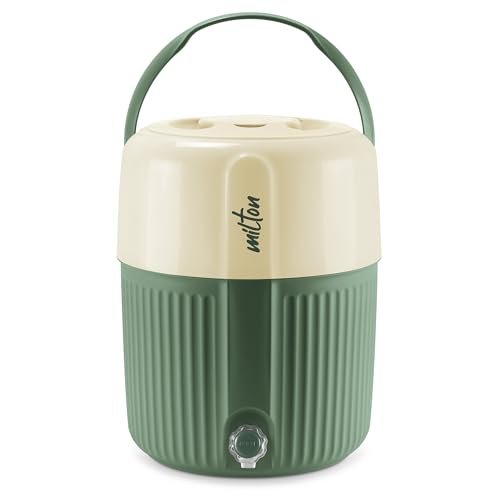 Milton Kool Pristine 22 Insulated Plastic Water Jug, 19 litres, Green | Food Grade | Easy to Carry | BPA Free
