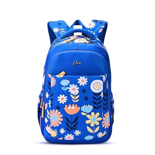 Gear Poppy 19″/24L Large Water Resistant School Bag/Casual Backpack/Daypack/Laptop Bag for Boys/Girls (Blue – Green)