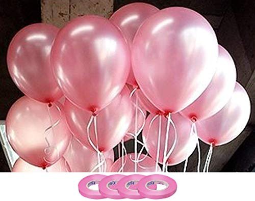 AMFIN® 10 Inch (Pack of 100) Beautiful Royal Pink Color Metallic Balloons for Birthday Decoration, Decoration for Weddings, Engagement, Baby Shower, 1st Birthday, Anniversary Party, Bachelors Party, Office Party ,Diwali