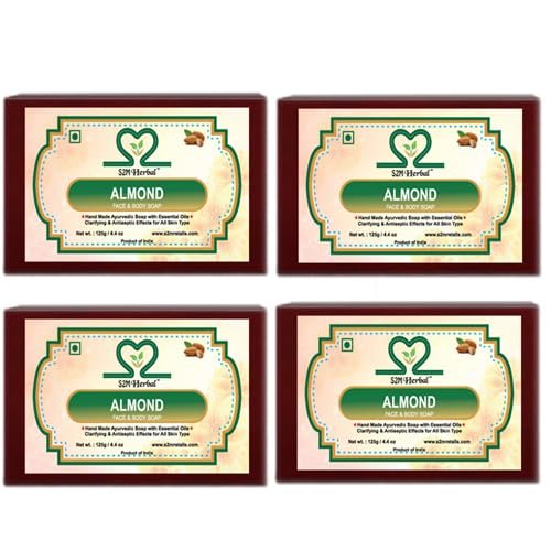 S2M Herbal Almond Face & Body Soap 125 gm (Pack of 4) (4 x 125 g)