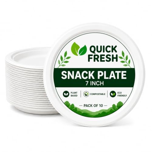 Quick Fresh Bio Degradable Plate Small Size 7” Inch, Pack of 10
