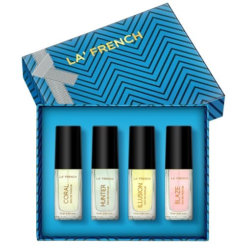 La French Perfume Gift Set 4X15ml each | Coral,Blaze, Illusion & Hunter EDP Fragrance Scent for Men and Women | Long Lasting Eau De Parfum | Perfume Gift Set for Men and Women