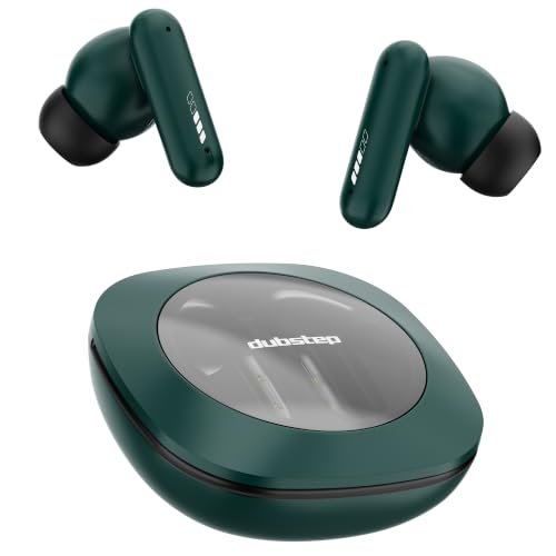 Dubstep Buzz X7 in-Ear Wireless Earbuds with Up to 56 Hours Playtime, 13mm Dynamic Drivers, X-Bass Technology, ENC Mic, Bluetooth 5.3, Dual Music/Game Mode, Type-C Fast Charging (Green)