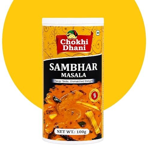 Chokhi Dhani Sambhar Masala 100g | South Indian Style Spice Mix | Authentic Sambhar Powder for Idli, Dosa, Vada & Rice | Rich Tangy & Spicy Flavour | No Artificial Colours