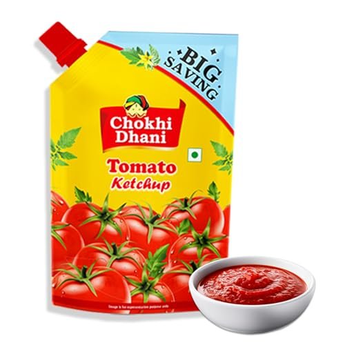 Chokhi Dhani Foods Tomato Ketchup 950g | Classic Blend Made with Real Tomatoes | Rich, Thick & Tangy Taste | No MSG | 100% Vegetarian