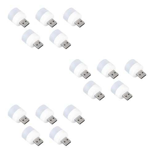 Oblivion Mini USB Led Light | Plug in Night Light Bulb Light for Laptop | Portable USB Led Lamp | Portable Car Bulb for Bedroom Bathroom & Kitchen Use (15 Pcs) | Plastic, White