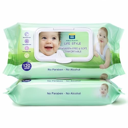 CRAE Soft Natural Baby Wipes | Natural & Gentle Care | Ultra-Soft, Baby-Friendly Wet Wipes for Daily Use 120 Piece Pack (Pack of – 2)