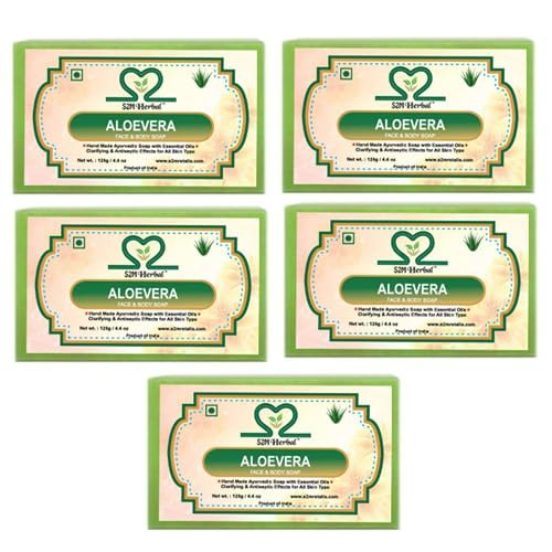 S2M Herbal Aloevera Face & Body Soap 125 gm (Pack of 5) (5 x 125 g)