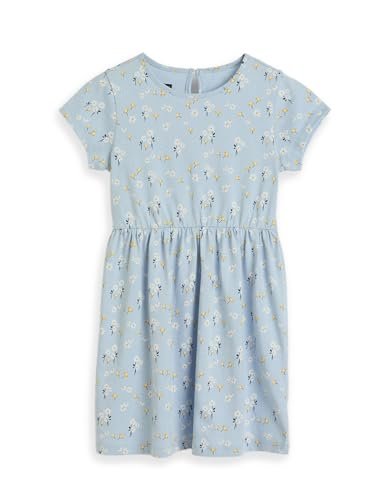 Amazon Brand – Symbol Kids Knee Length Printed Knit Dress (KD-DRG-SS25-144_Sky Blue Floral_2-3 Years)