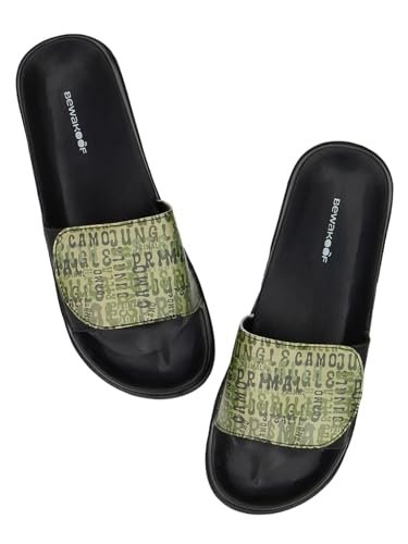 Bewakoof Men’s Printed EVA Sliders_684553_Black_UK 8