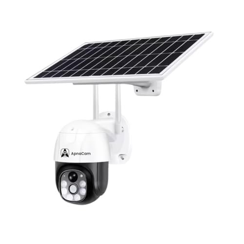 ApnaCam 4G SIM 5MP Solar Powered CCTV Outdoor Security Camera, Built-in Battery Solar Panel, IP66 Waterproof, 2-Way Audio, Surveillance for Agriculture, Construction Site, Farm & Warehouse