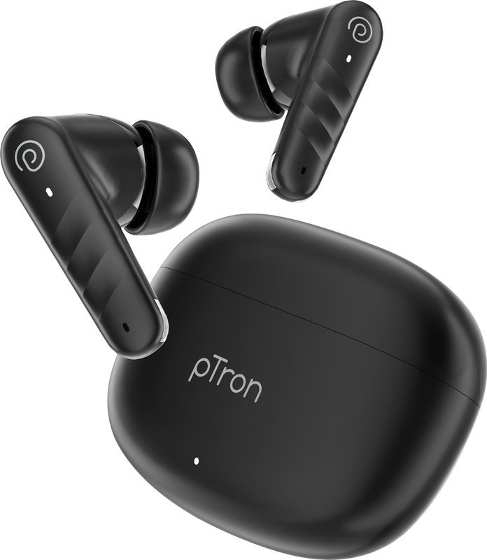 PTron Bassbuds Spark w/ 40Hrs Playtime, HD Calls, 13mm Drivers, Pristine Sound, IPX5 Bluetooth(Black, True Wireless)
