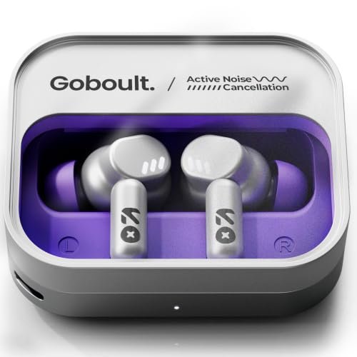 GOBOULT Newly Launched Tenet Pro with ANC TWS Earbuds, 75H Playtime, Amp App Support, 32dB ANC, Quad Mic ENC, Dual Device Pairing, 13mm Driver Ear Buds, Bluetooth 6.0 Wireless Earbuds (Forest White)