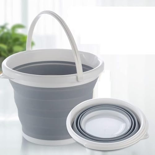 VRUDANSH Foldable Silicone Bucket 5L, Collapsible Water Bucket for Car Wash, Camping & Travel, Space Saving Folding Plastic Bucket for Home & Outdoor Use