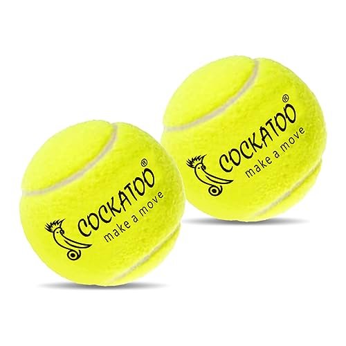 Cockatoo Rubber Cricket Tennis Ball, Construction of Tennis Ball for Cricket for Optimal Performance,Suitable for All Skill Levels. (90 Gr Per Ball – Pack of 2-Yellow)