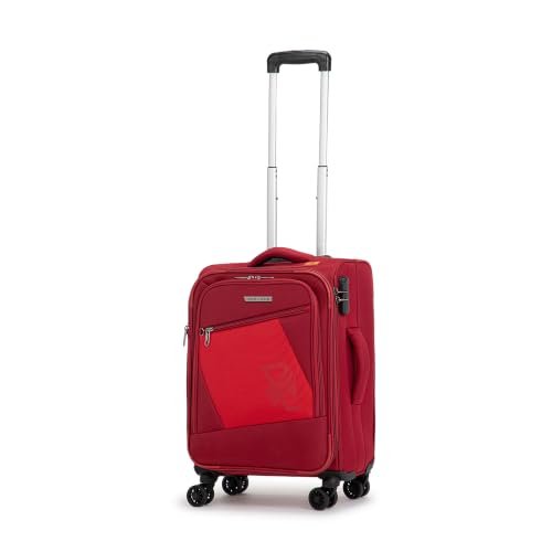 Verage V Lite – Falcon 58 cms Red Carry-On Softside Trolley Bag Expandable Suitcase Travelling Spinner Luggage with Anti-Theft Zippers for Men and Women